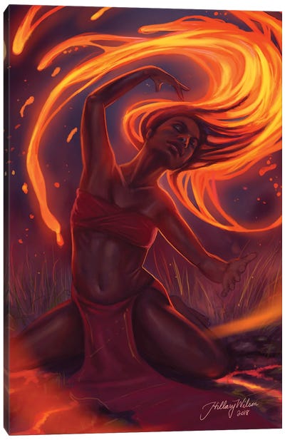 Fire Dance Canvas Art Print - Afrofuturism