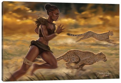 Hunt Canvas Art Print - Cheetah Art