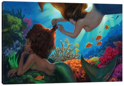 Mermaids Canvas Art Print - Hillary D Wilson