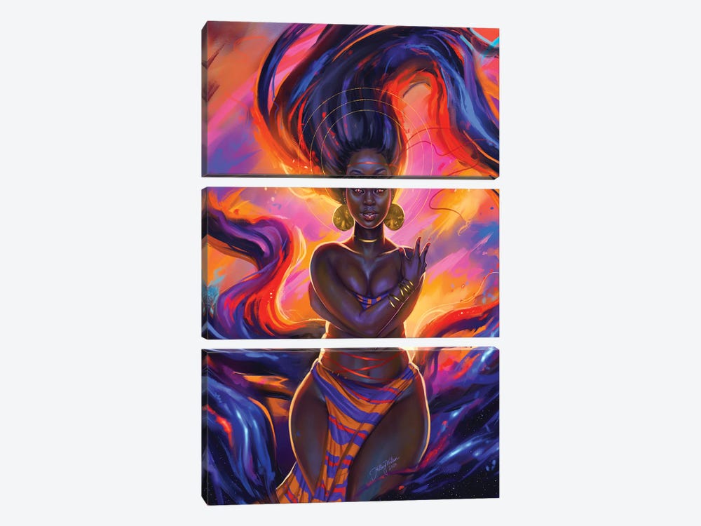 Of Space And Time by Hillary D Wilson 3-piece Canvas Print