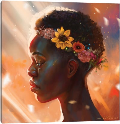 Crown Canvas Art Print - Afrofuturism