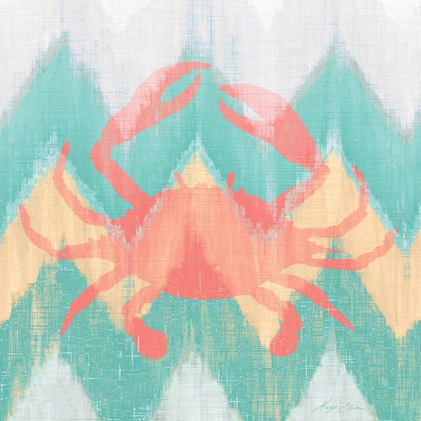 Crabs: Sea Creature on Chevron III by Hugo Edwins