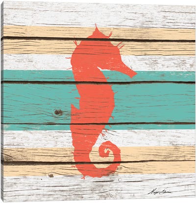 Striped Sea Creature I Canvas Art Print - Seahorse Art