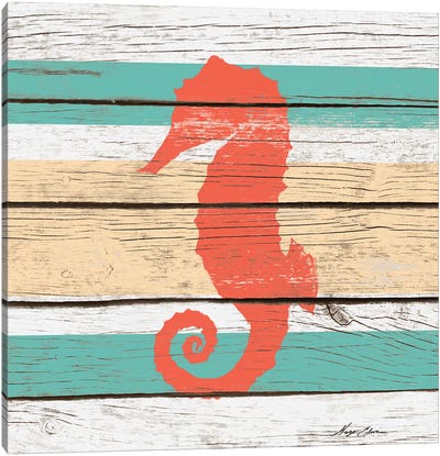 Striped Sea Creature II Canvas Art Print - Seahorse Art