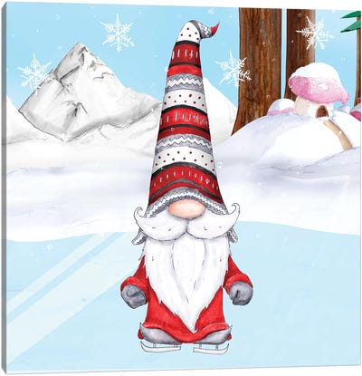 Fun Hat Gnoming Around II Canvas Art Print - Christmas Gnome Art