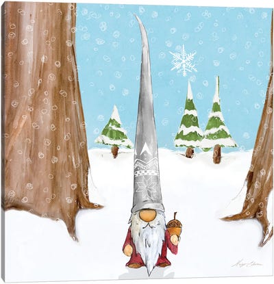 Winter Gnome II Canvas Art Print - Christmas Gnome Art