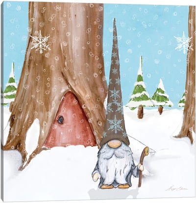 Winter Gnome IV Canvas Art Print - Christmas Gnome Art