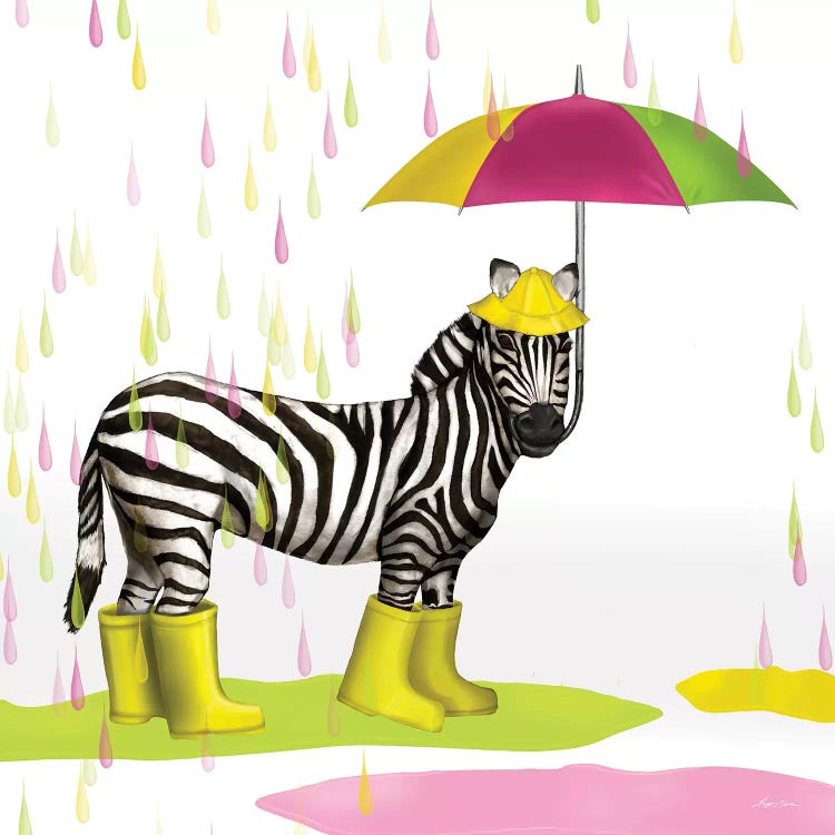 Raindrop Safari Zebra by Hugo Edwins wall art