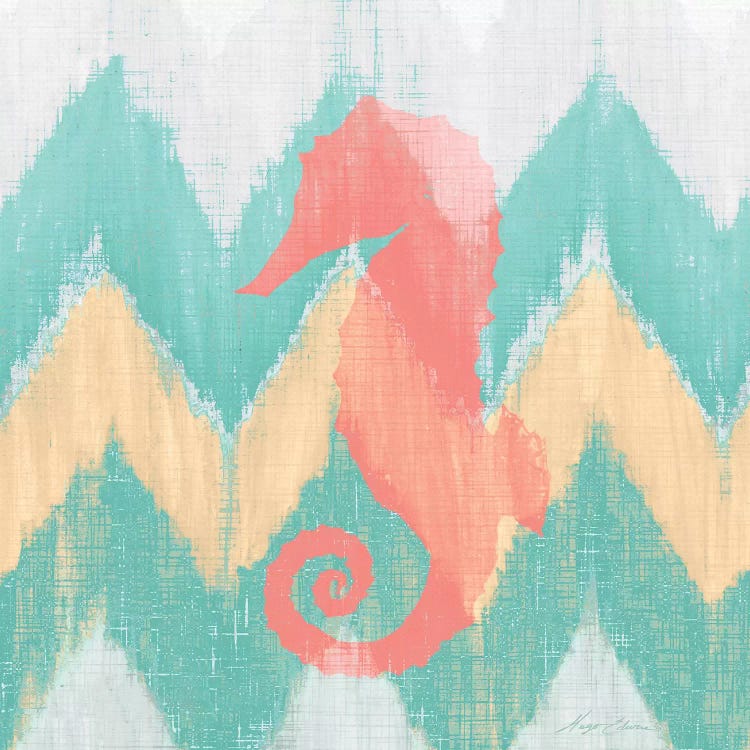 Sea Creature on Chevron II by Hugo Edwins canvas print