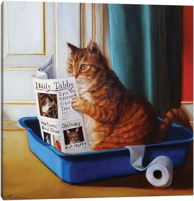Kitty Throne Canvas Art Print - Humor Art