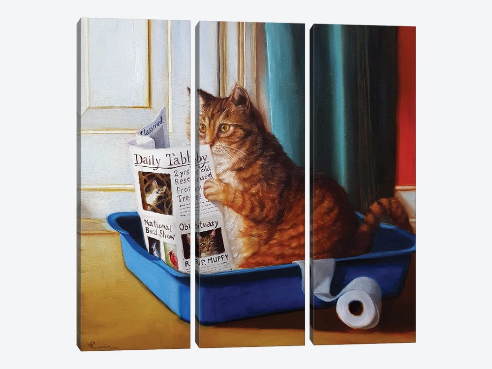 Kitty Throne by Lucia Heffernan 3-piece Canvas Print