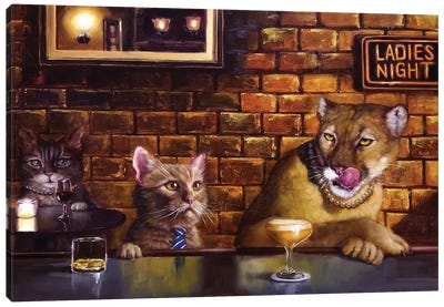 On The Prowl Canvas Art Print - Game Room Art