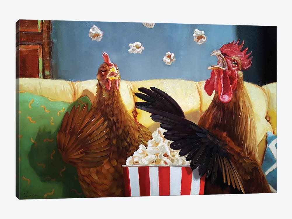 Popcorn Chickens by Lucia Heffernan 1-piece Canvas Wall Art