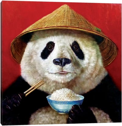 Panda Canvas Art Print - Laugh About It