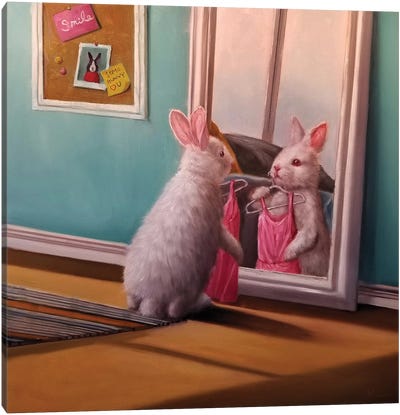Date Night Canvas Art Print - Rabbit Art