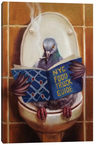 Stool Pigeon Canvas Art Print - Dove & Pigeon Art