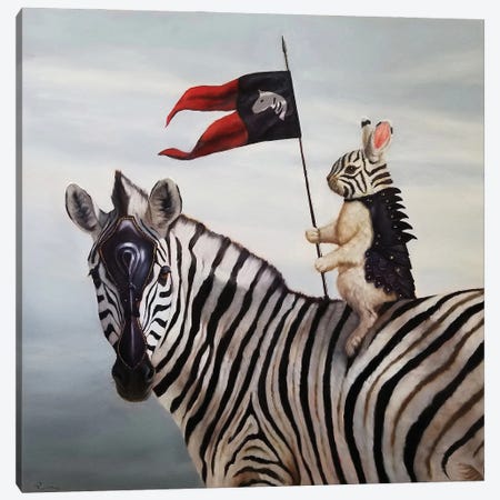 Striped Warrior Canvas Print #HEF125} by Lucia Heffernan Canvas Art