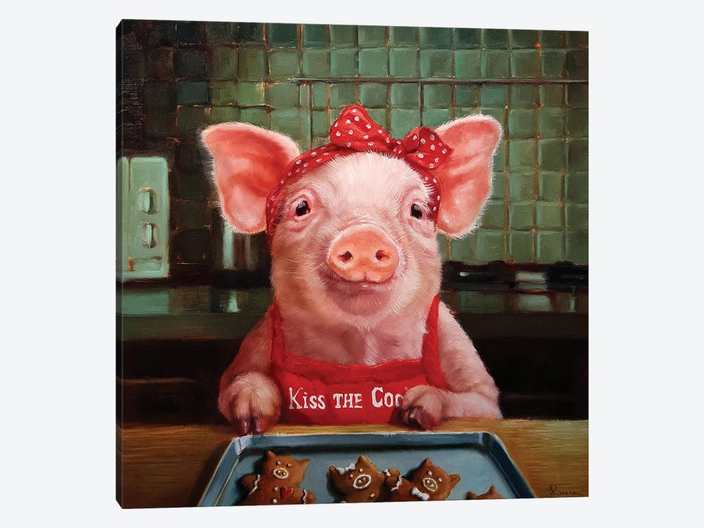 Gingerbread Pigs by Lucia Heffernan 1-piece Canvas Print