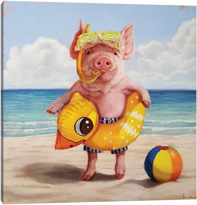 Baked Ham Canvas Art Print - Pig Art