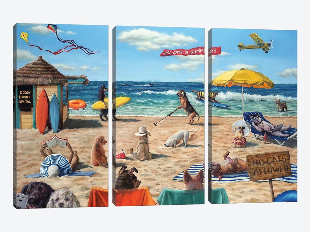 Dog Beach by Lucia Heffernan 3-piece Art Print