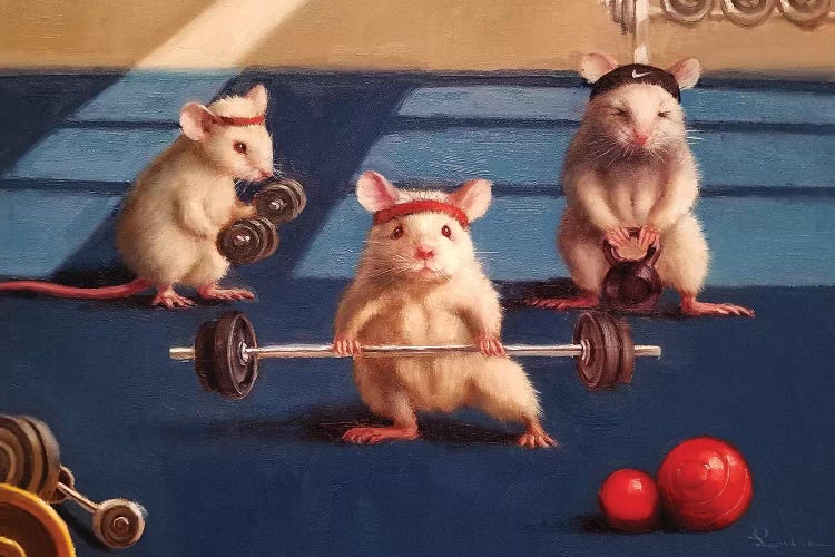 Gym Rats 27 X21 With Hand Painted Brushstrokes, Print On Canvas, 1 - Kroger
