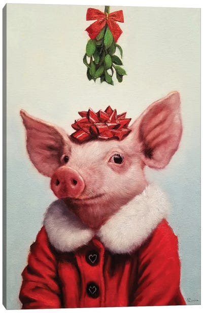 Anticipation Canvas Art Print - Christmas Animal Art