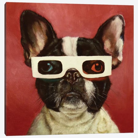 3D Dog Canvas Print #HEF1} by Lucia Heffernan Canvas Print