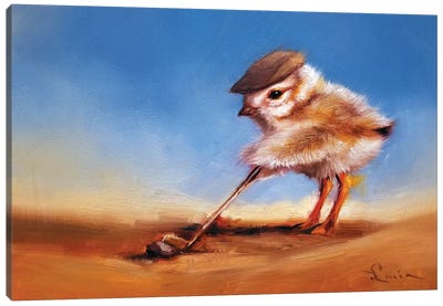 Birdie Shot Canvas Art Print - Baby Animal Art