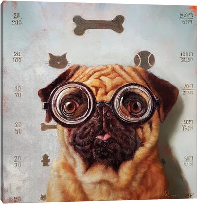 Canine Eye Exam Canvas Art Print - Pet Mom