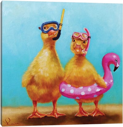 Pool Party Canvas Art Print - Duck Art
