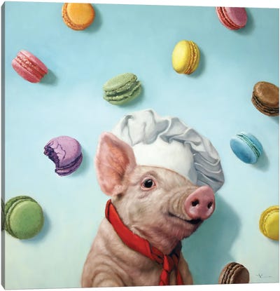 Bakers Dream Canvas Art Print - Pig Art