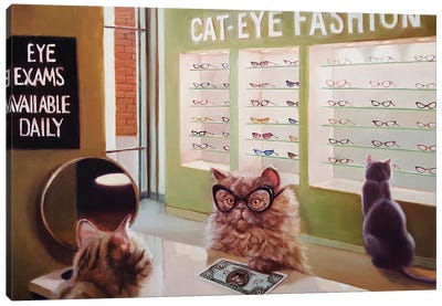 Feline Optical Canvas Art Print - Conversation Starters