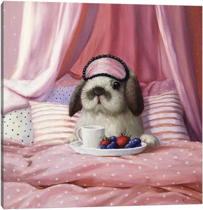 Breakfast In Bed Canvas Art Print - Self-Care Art