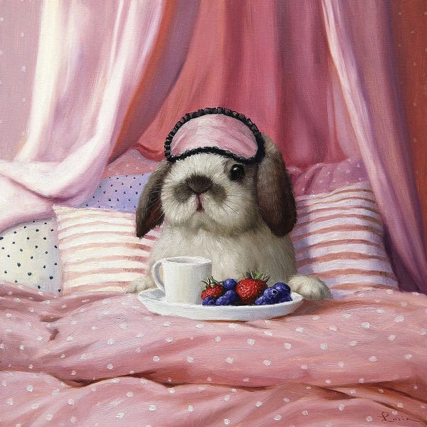 Rabbits: Breakfast In Bed by Lucia Heffernan