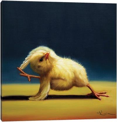 Bind (Yoga Chick) Canvas Art Print - Chicken & Rooster Art