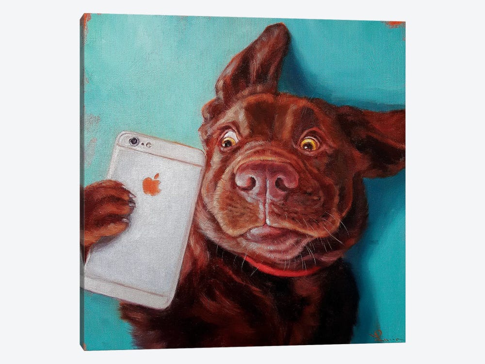 Dog Selfie by Lucia Heffernan 1-piece Canvas Print