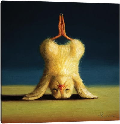Lotus Headstand (Yoga Chick) Canvas Art Print - Fitness Fanatic
