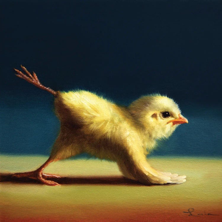 Mule Kick (Yoga Chick) by Lucia Heffernan wall art