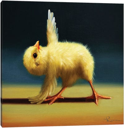 Pyramid Pose (Yoga Chick) Canvas Art Print - Chicken & Rooster Art