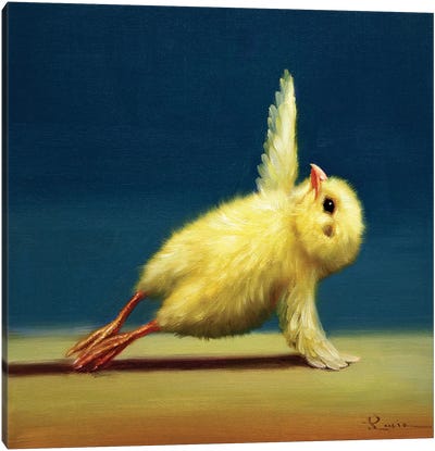 Side Plank (Yoga Chick) Canvas Art Print - Chicken & Rooster Art