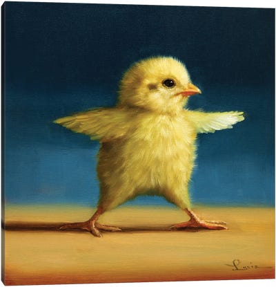 Warrior II (Yoga Chick) Canvas Art Print - Chicken & Rooster Art