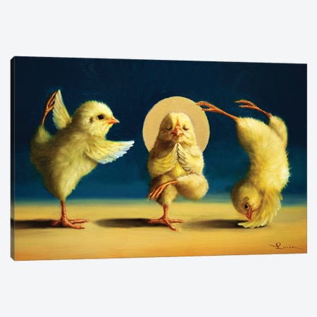 Yoga Chicks III Canvas Print #HEF271} by Lucia Heffernan Canvas Print