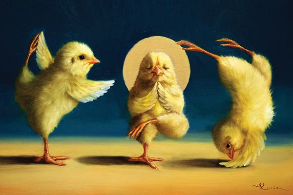 Chickens & Roosters: Yoga Chicks III by Lucia Heffernan