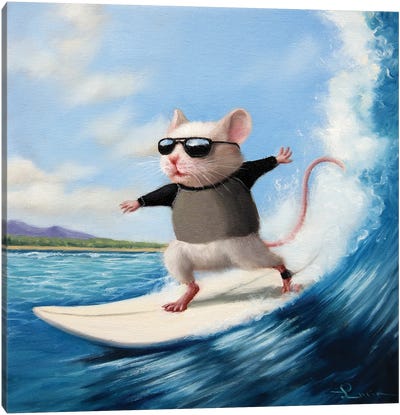 Surf's Up Canvas Art Print - Rodent Art