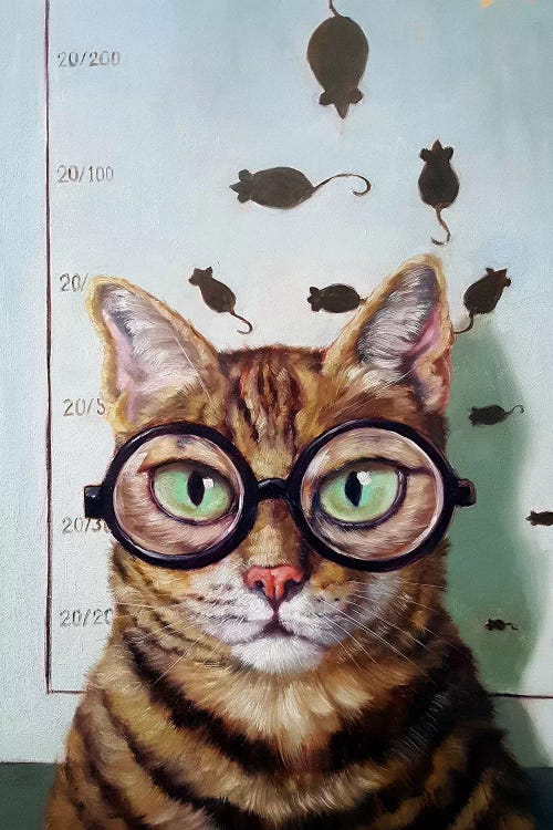 Feline Eye Exam by Lucia Heffernan wall art