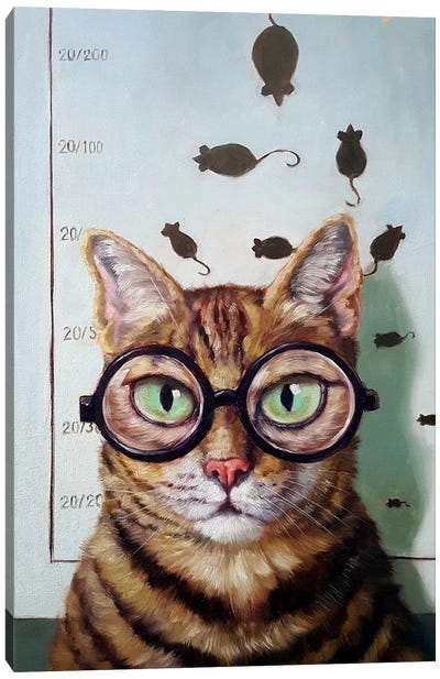 Feline Eye Exam Canvas Art Print - Lucia Heffernan