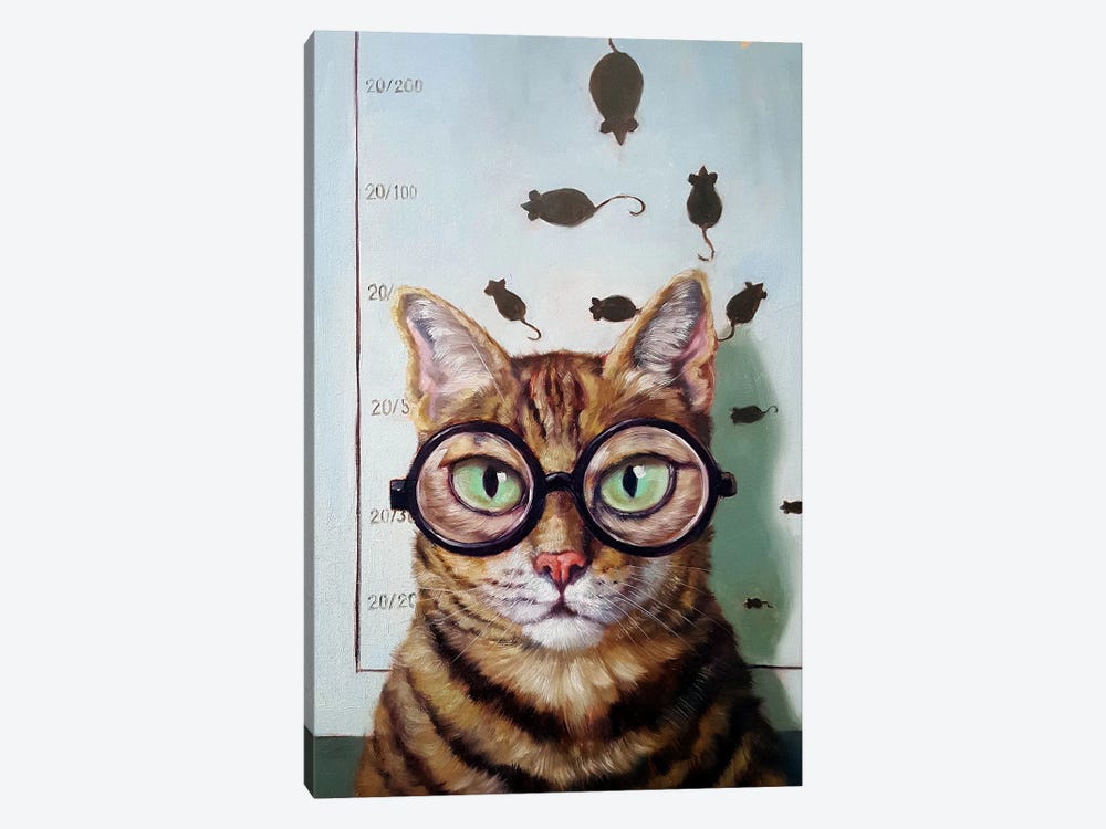 Feline Eye Exam by Lucia Heffernan 1-piece Canvas Print