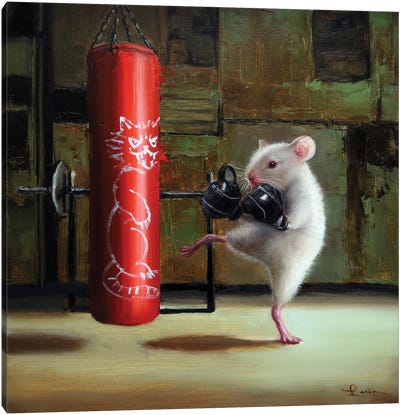 Gym Rat Canvas Art Print - Rodent Art