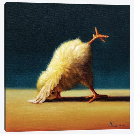 Downward Dog Split (Yoga Chick) Canvas Print #HEF286} by Lucia Heffernan Art Print