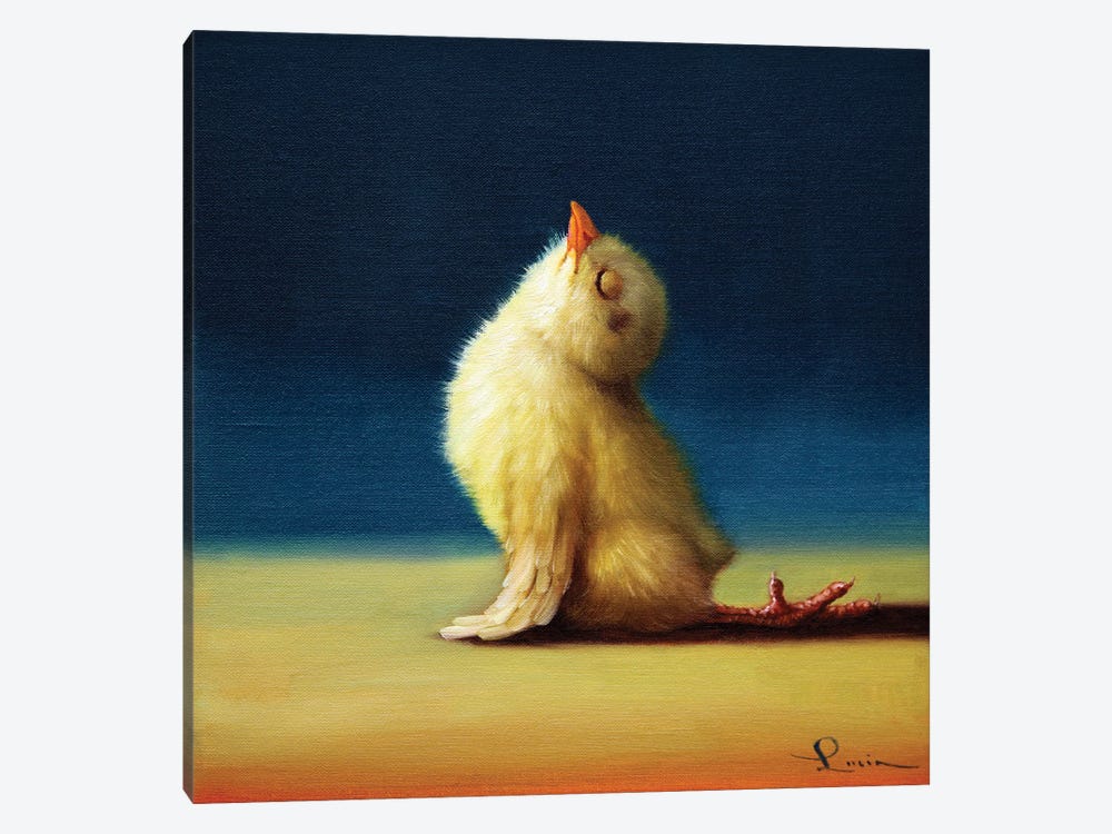 Upward Dog (Yoga Chick) by Lucia Heffernan 1-piece Canvas Print
